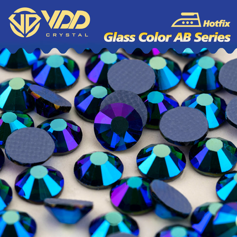 VDD 100 Emerald AB Ocean Series High Quality  Hot-Fix Glass Crystal Rhinestones Flatback Strass Stones