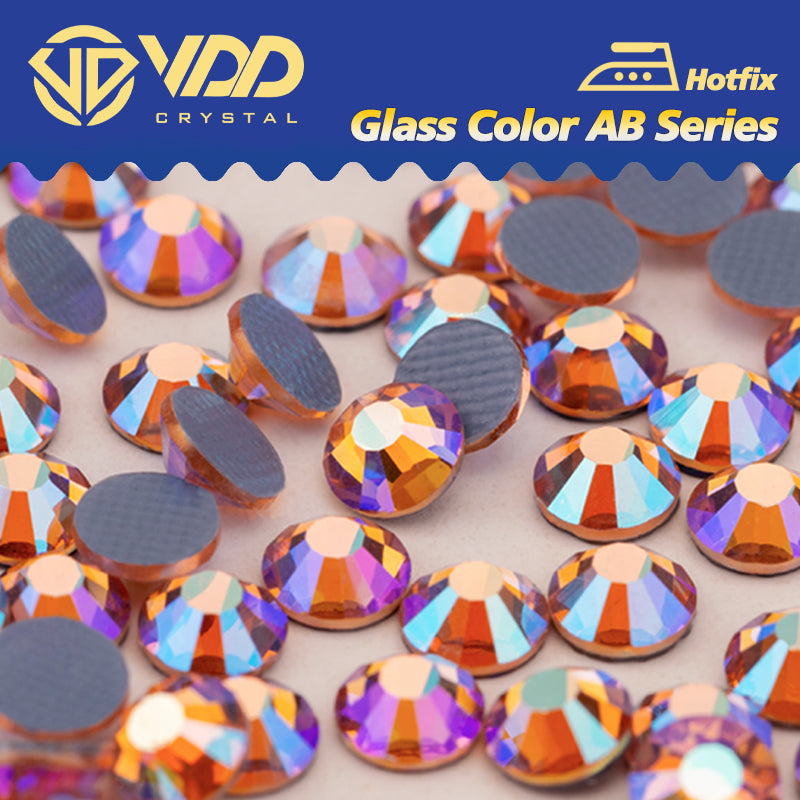 VDD 094 Lt.Peach AB Ocean Series High Quality  Hot-Fix Glass Crystal Rhinestones Flatback Strass Stones