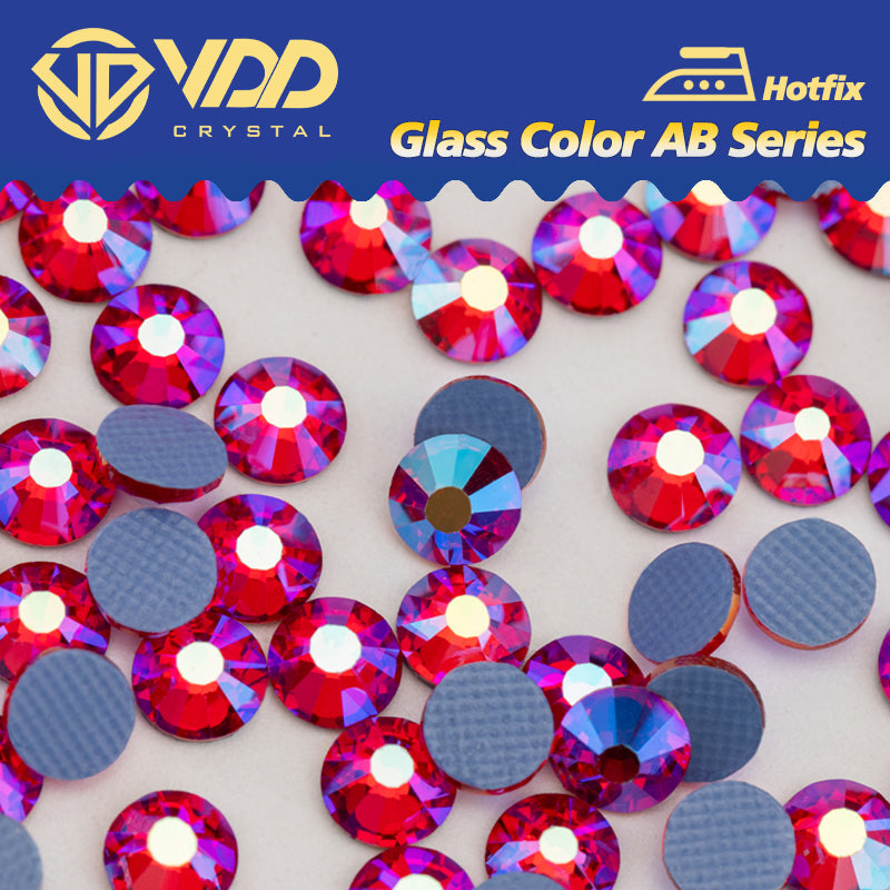 VDD  072 Siam AB  Ocean Series High Quality  Hot-Fix Glass Crystal Rhinestones Flatback Strass Stones