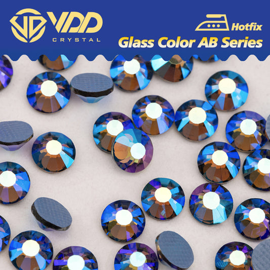 VDD  076 Black Diamond AB Ocean Series High Quality  Hot-Fix Glass Crystal Rhinestones Flatback Strass Stones