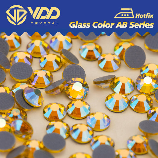 VDD  071 Citrine AB Ocean Series High Quality  Hot-Fix Glass Crystal Rhinestones Flatback Strass Stones