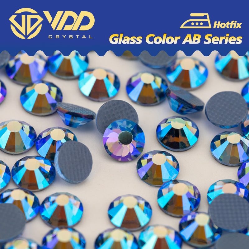 VDD 090 Lt.Sapphire Ocean Series High Quality  Hot-Fix Glass Crystal Rhinestones Flatback Strass Stones