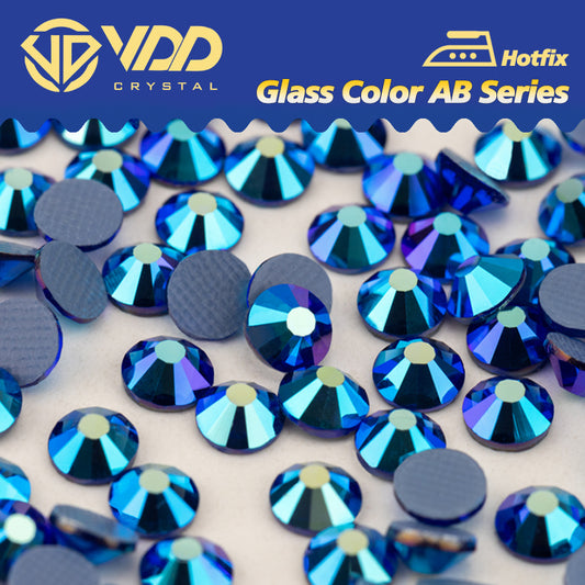 VDD  074 Sapphire AB Ocean Series High Quality  Hot-Fix Glass Crystal Rhinestones Flatback Strass Stones