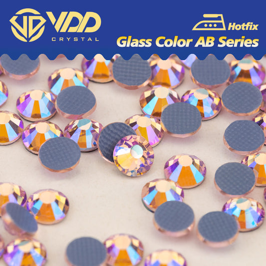 VDD  078  Lt.Rose AB Ocean Series High Quality  Hot-Fix Glass Crystal Rhinestones Flatback Strass Stones