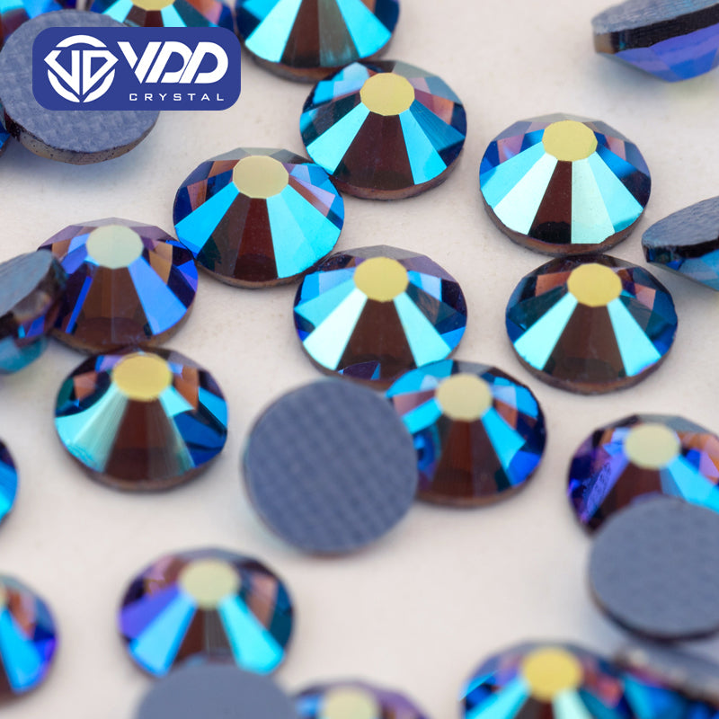 VDD 098 Tanzanite AB Ocean Series High Quality  Hot-Fix Glass Crystal Rhinestones Flatback Strass Stones