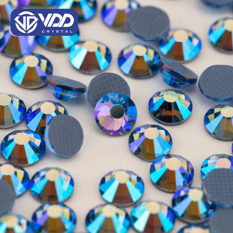 VDD 090 Lt.Sapphire Ocean Series High Quality  Hot-Fix Glass Crystal Rhinestones Flatback Strass Stones