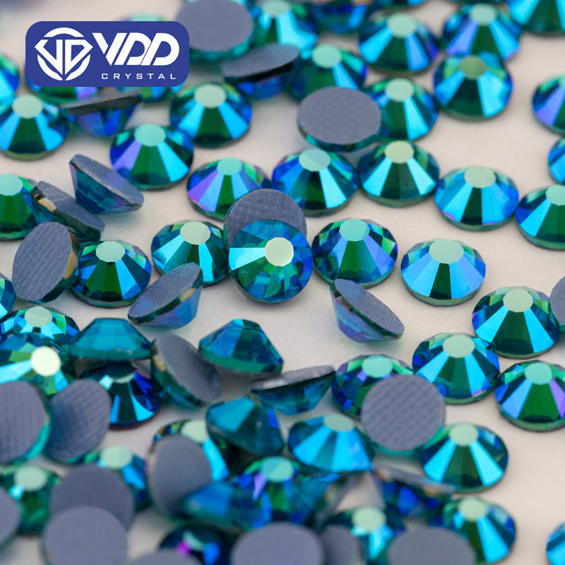 VDD  091 Blue Zircon AB Ocean Series High Quality  Hot-Fix Glass Crystal Rhinestones Flatback Strass Stones