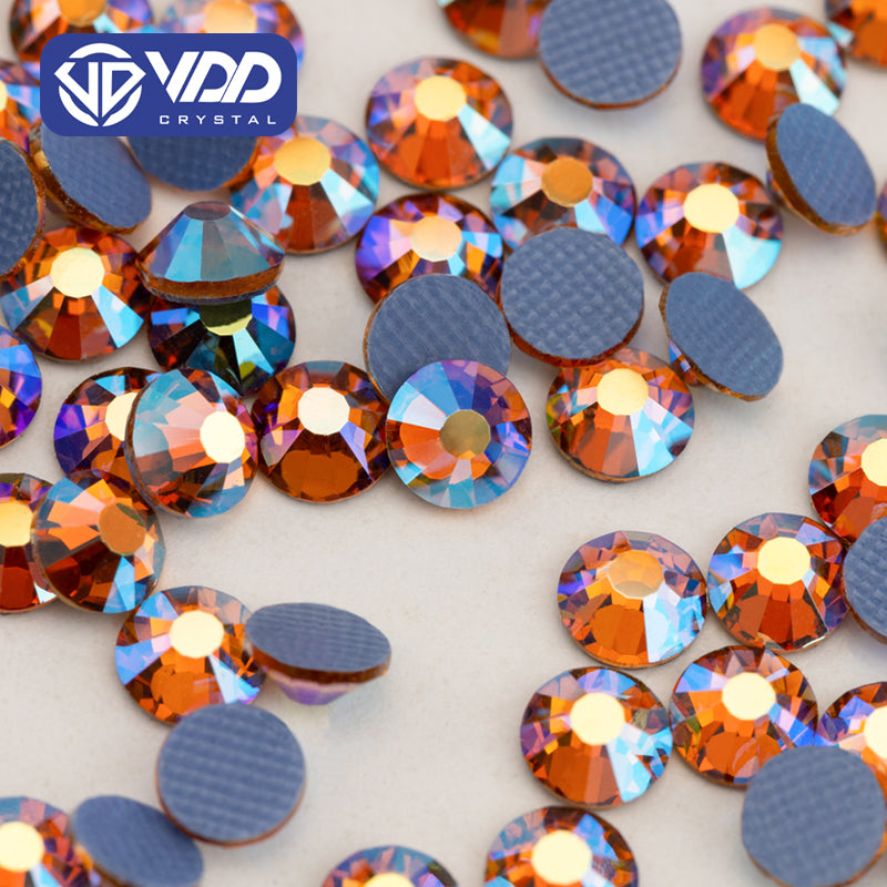 VDD  079 Topaz AB Ocean Series High Quality  Hot-Fix Glass Crystal Rhinestones Flatback Strass Stones