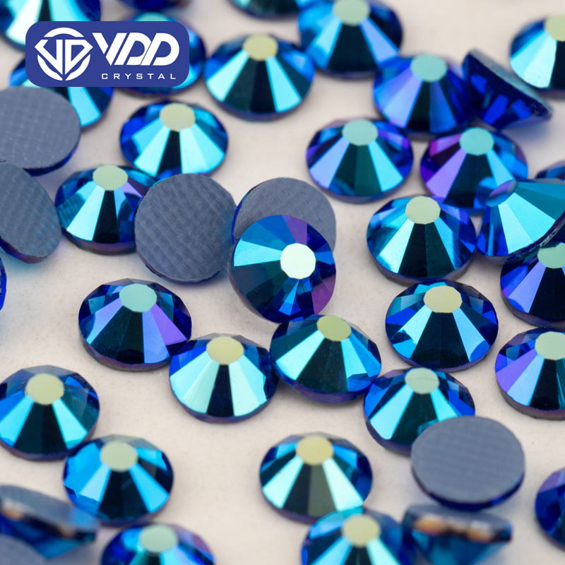 VDD  074 Sapphire AB Ocean Series High Quality  Hot-Fix Glass Crystal Rhinestones Flatback Strass Stones