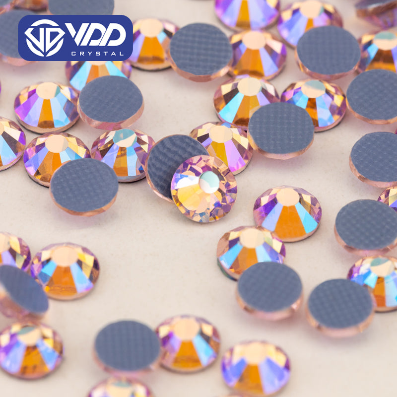 VDD  078  Lt.Rose AB Ocean Series High Quality  Hot-Fix Glass Crystal Rhinestones Flatback Strass Stones