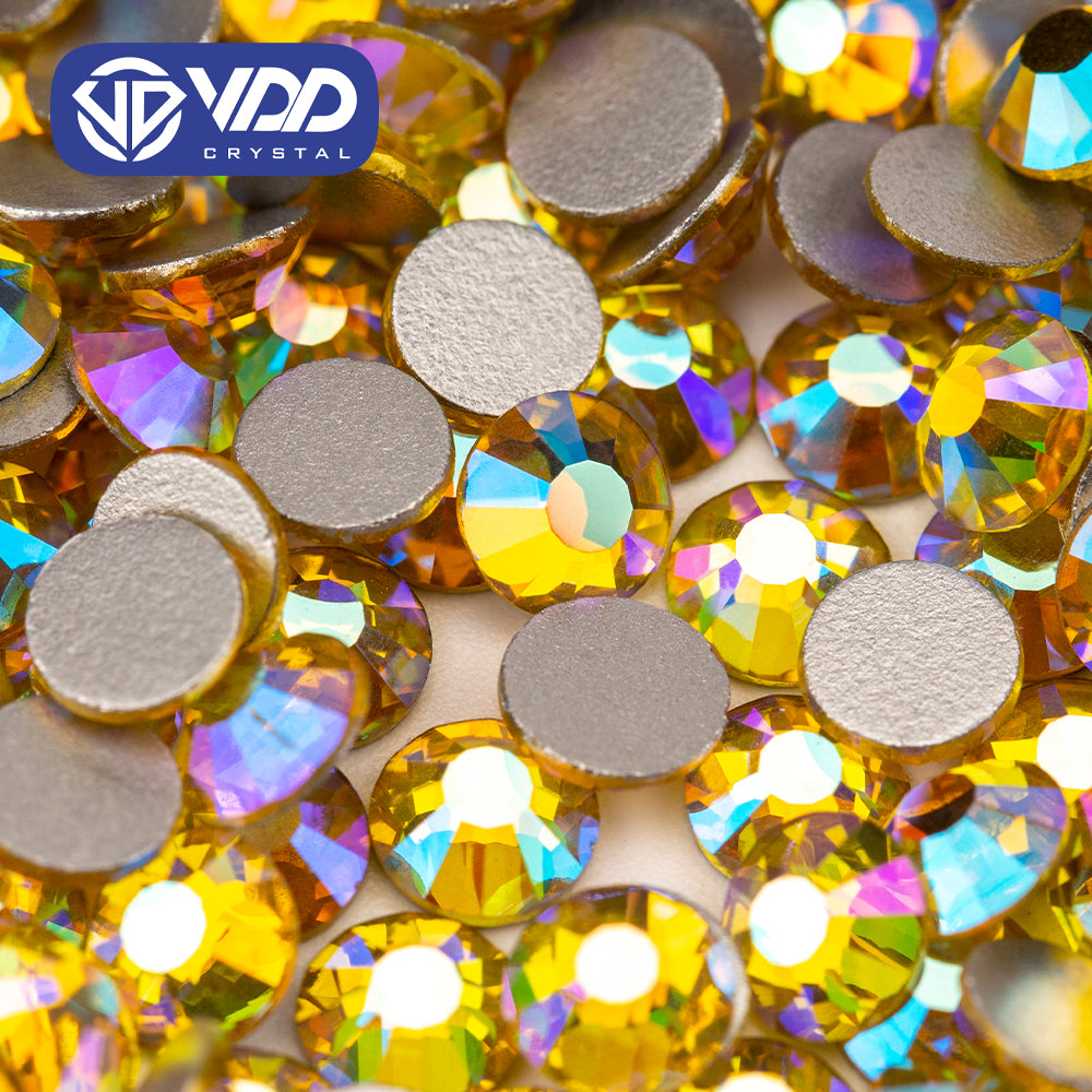 VDD  071 Citrine AB  Ocean Series High Quality Non-hotfix Glass Crystal Rhinestones Flatback Strass Stones