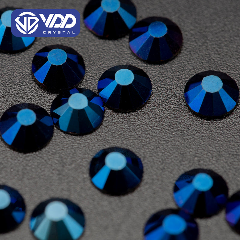 VDD  068 Metallic Blue  Ocean Series High Quality Non-hotfix Glass Crystal Rhinestones Flatback Strass Stones