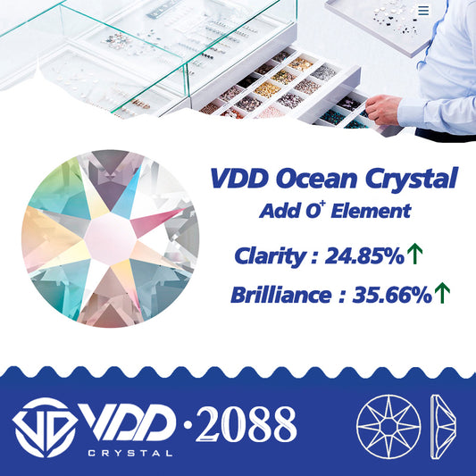 VDD 013 Siam Ocean Series - Cristales de imitación de vidrio sin fijación en caliente de alta calidad, piedras de estrás con parte posterior plana