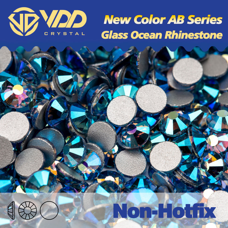 VDD 090 Lt.Sapphire AB Ocean Series High Quality Non-hotfix Glass Crystal Rhinestones Flatback Strass Stones