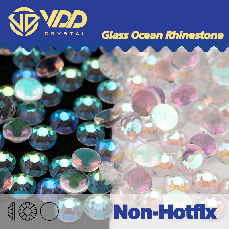 VDD 150 Shining Aurora  Ocean Series High Quality Non-hotfix Glass Crystal Rhinestones Flatback Strass Stones