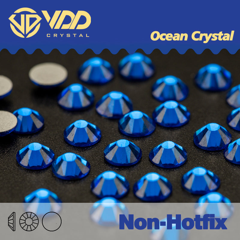 VDD 029 Capri Blue  Ocean Series High Quality Non-hotfix Glass Crystal Rhinestones Flatback Strass Stones