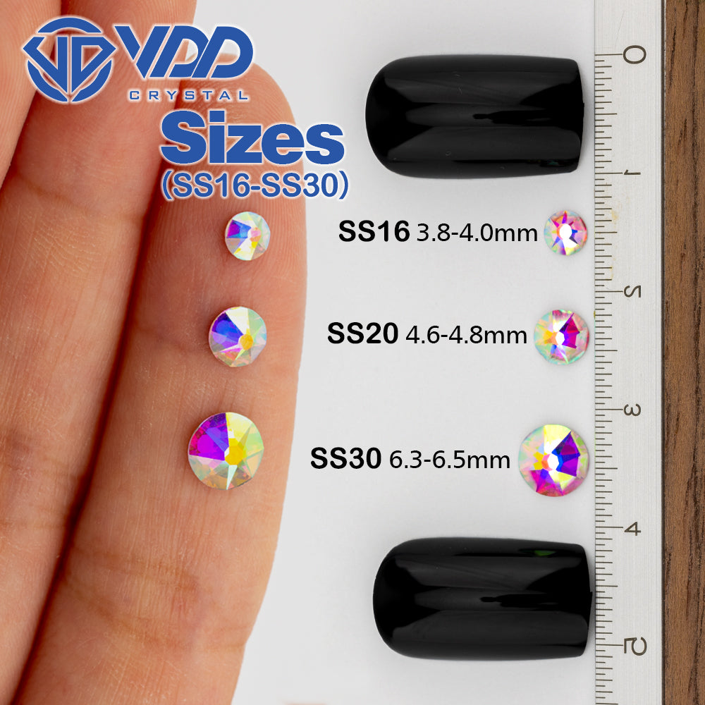 VDD 001 Crystal SS16-SS30 High Quality AAAAA 2088 8 Big 8 Small Rhinestone Flatback Glitter Stone Crafts Nail Art Accessories