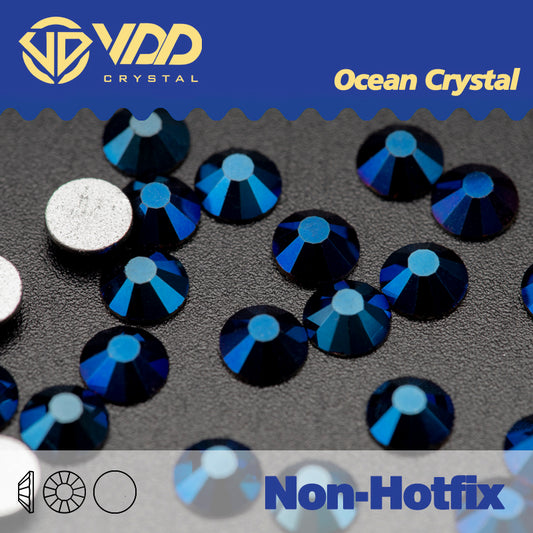 VDD  068 Metallic Blue  Ocean Series High Quality Non-hotfix Glass Crystal Rhinestones Flatback Strass Stones