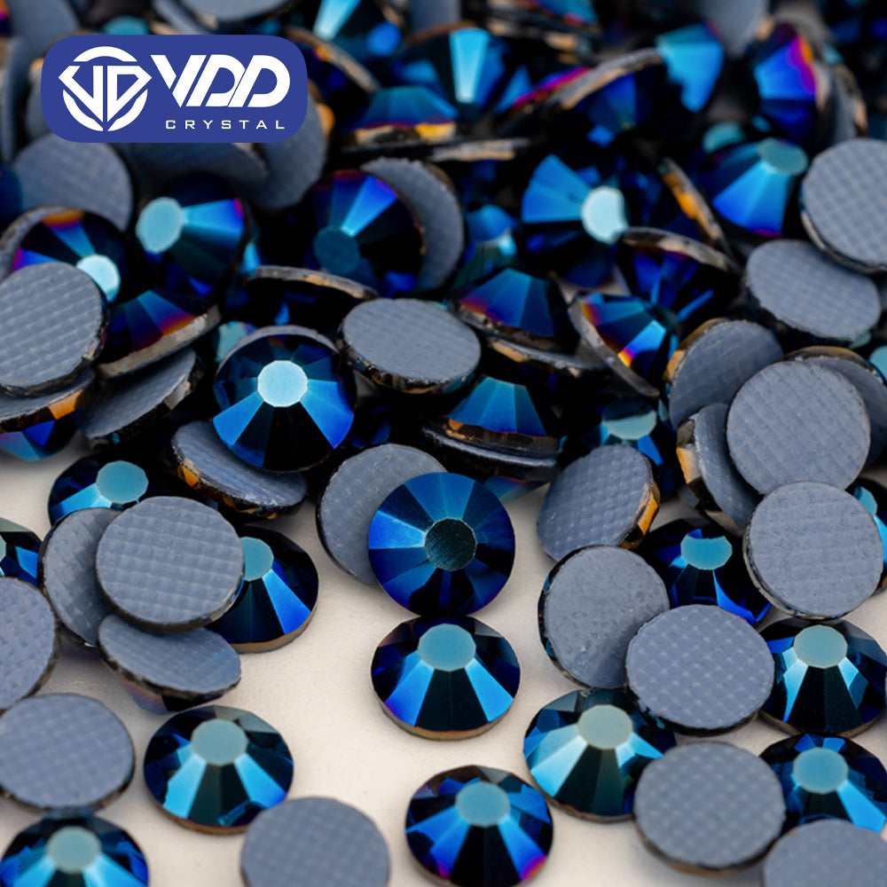 VDD  068 Metallic Blue Ocean Series High Quality  Hot-Fix Glass Crystal Rhinestones Flatback Strass Stones