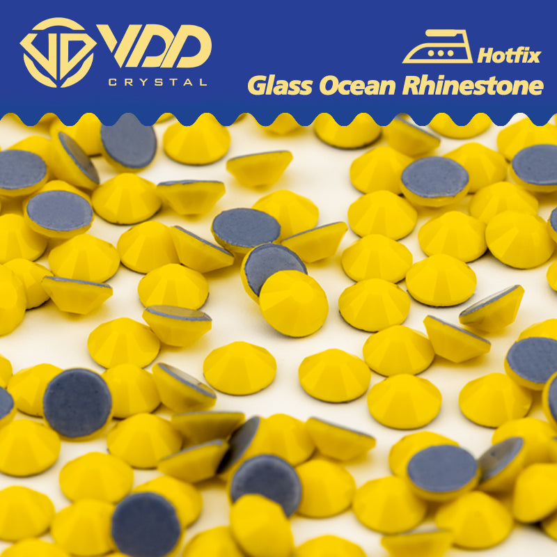 VDD 049 Chalk Yellow Ocean Series High Quality  Hot-Fix Glass Crystal Rhinestones Flatback Strass Stones