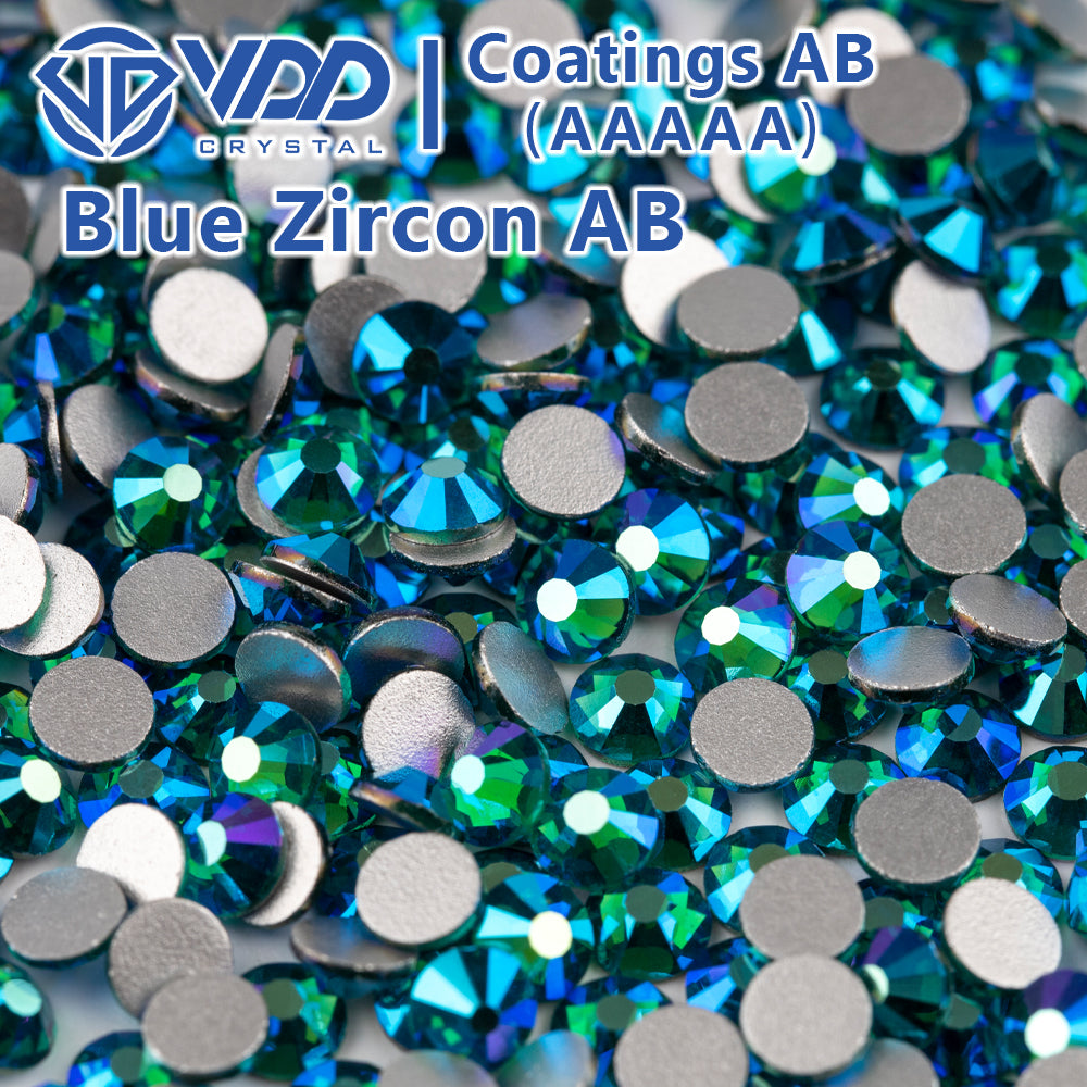 VDD 091 Blue Zircon AB Ocean Series High Quality Non-hotfix Glass Crystal Rhinestones Flatback Strass Stones