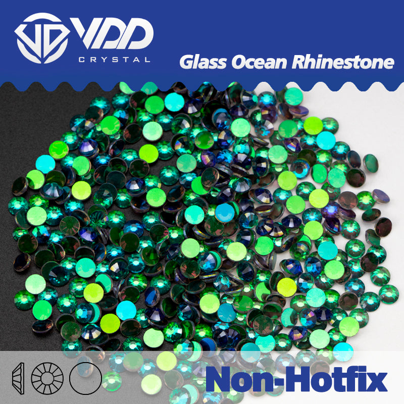 VDD 151 Green Shine Ocean Series High Quality Non-hotfix Glass Crystal Rhinestones Flatback Strass Stones