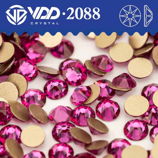 VDD 042 Fuchsia SS16-SS30 High Quality AAAAA 2088 8 Big 8 Small Rhinestone Flatback Glitter Stone Crafts Nail Art Accessories