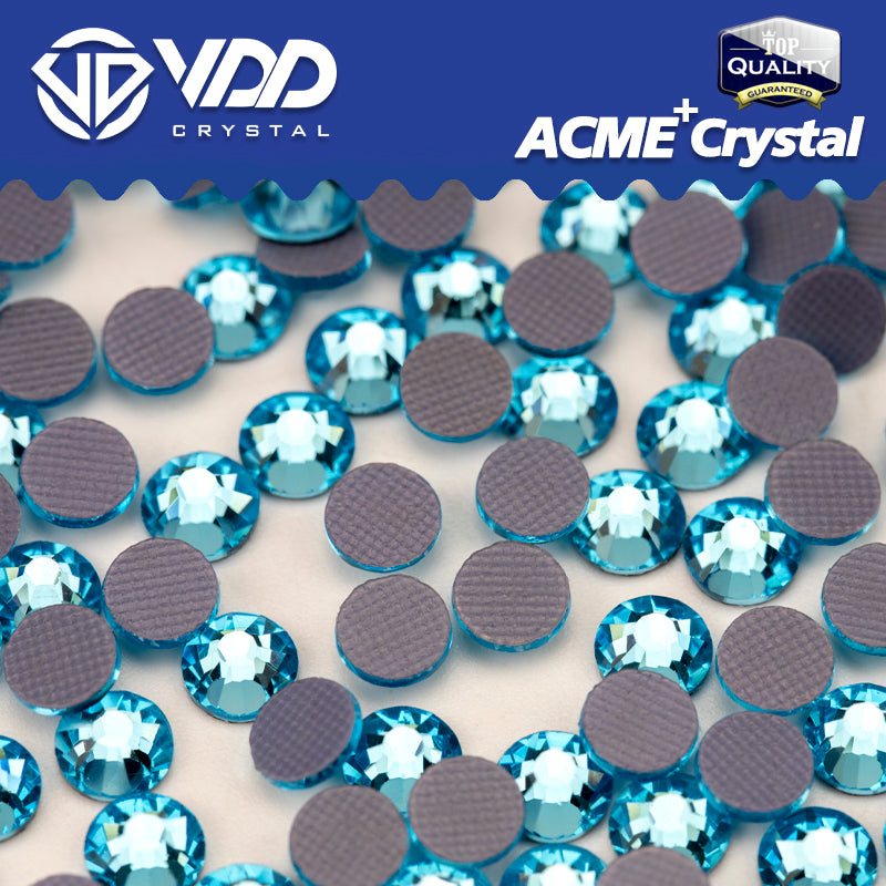 VDD 027 Aquamarine  ACME+Series AAAAA Top Quality Hot-Fix Glass Crystal Rhinestones Flatback Strass Stones