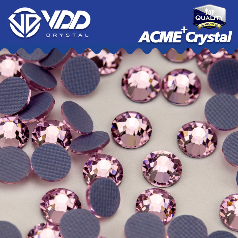 VDD 040 Light Rose ACME+Series AAAAA Top Quality Hot-Fix Glass Crystal Rhinestones Flatback Strass Stones