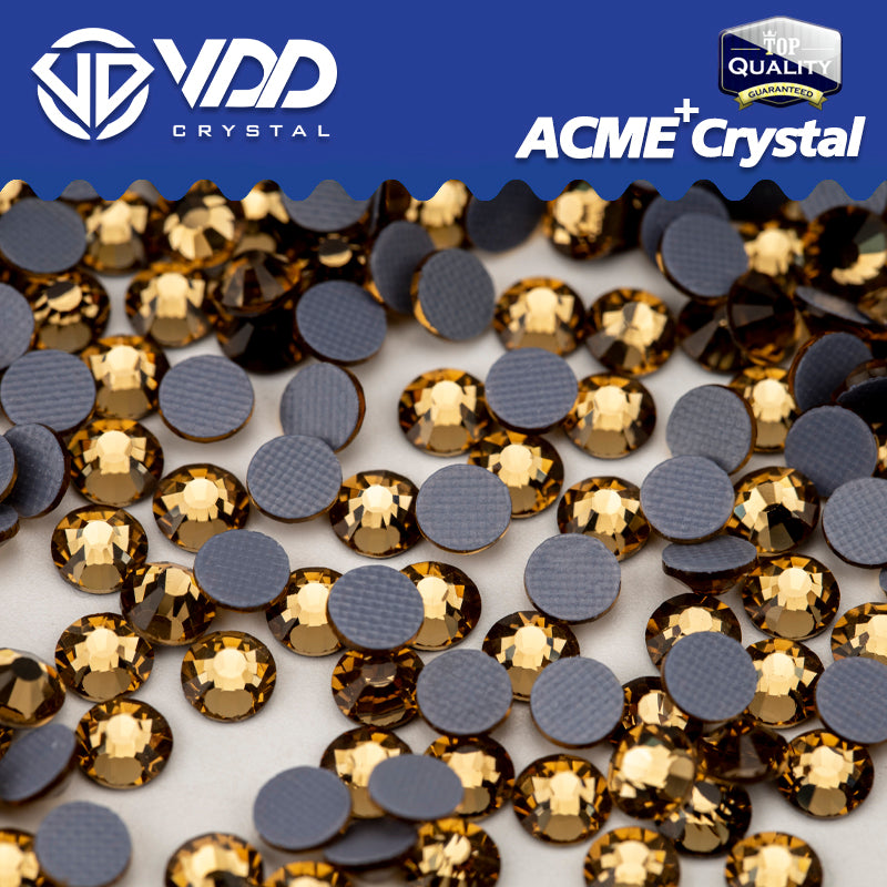 VDD 007 Lt.Co.Topaz ACME+Series AAAAA Top Quality Hot-Fix Glass Crystal Rhinestones Flatback Strass Stones