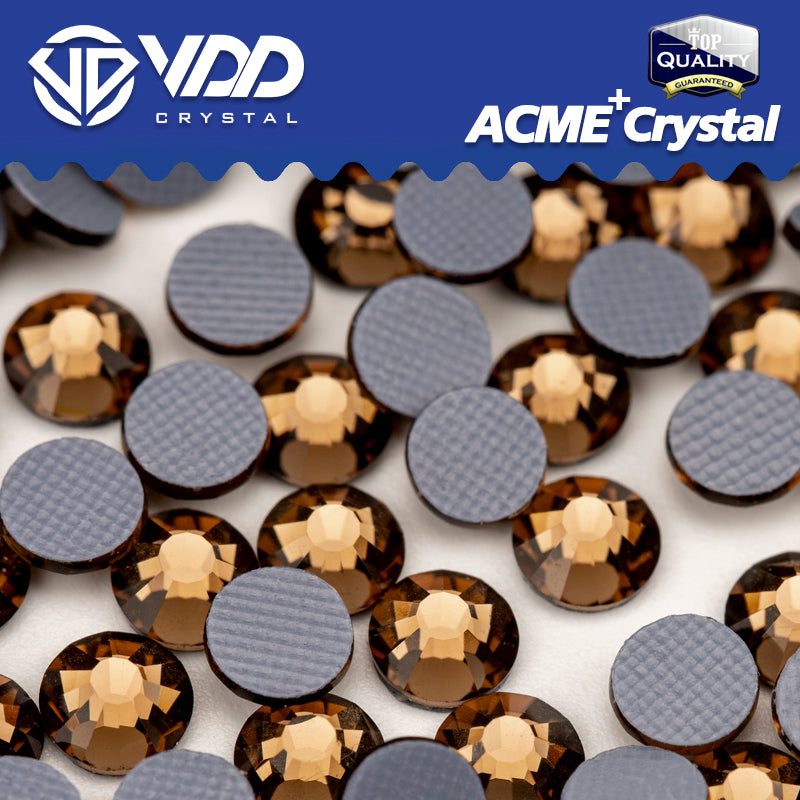 VDD 008 Smoked Topaz  ACME+Series AAAAA Top Quality Hot-Fix Glass Crystal Rhinestones Flatback Strass Stones