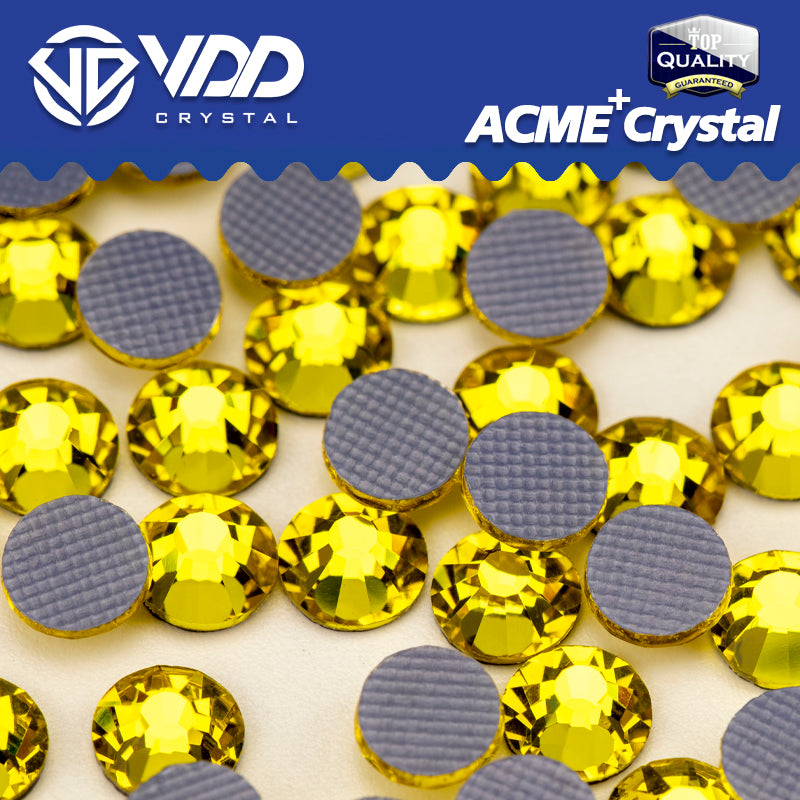 VDD 005 Citrine ACME+Series AAAAA Top Quality Hot-Fix Glass Crystal Rhinestones Flatback Strass Stones