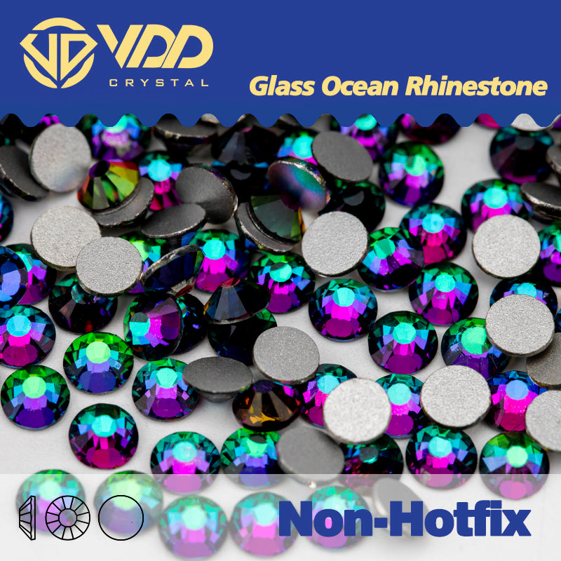 VDD 064 Green Flare Ocean Series High Quality Non-hotfix Glass Crystal Rhinestones Flatback Strass Stones