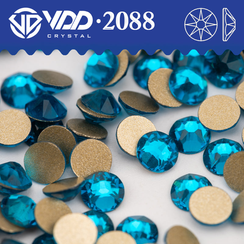 VDD 025 Indicolite SS16-SS30 High Quality AAAAA 2088 8 Big 8 Small Rhinestone Flatback Glitter Stone Crafts Nail Art Accessories