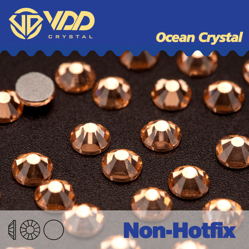 VDD 010 Light Peach Ocean Series High Quality Non-hotfix Glass Crystal Rhinestones Flatback Strass Stones