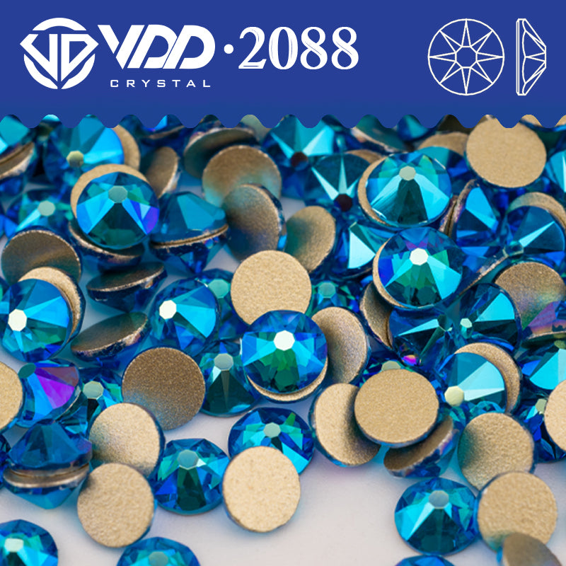 VDD 083 Capri Blue AB SS16-SS30 High Quality AAAAA 2088 8 Big 8 Small Rhinestone Flatback Glitter Stone Crafts Nail Art Accessories