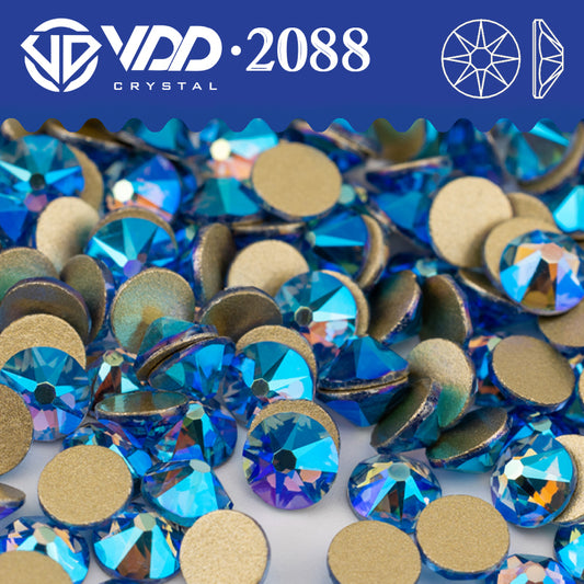 VDD 090 Lt.Sapphire AB SS16-SS30 High Quality AAAAA 2088 8 Big 8 Small Rhinestone Flatback Glitter Stone Crafts Nail Art Accessories