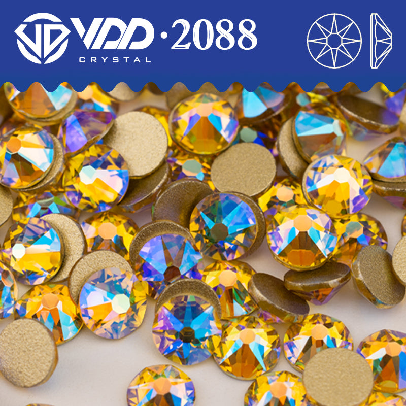 VDD 093 Jonquil AB SS16-SS30 High Quality AAAAA 2088 8 Big 8 Small Rhinestone Flatback Glitter Stone Crafts Nail Art Accessories