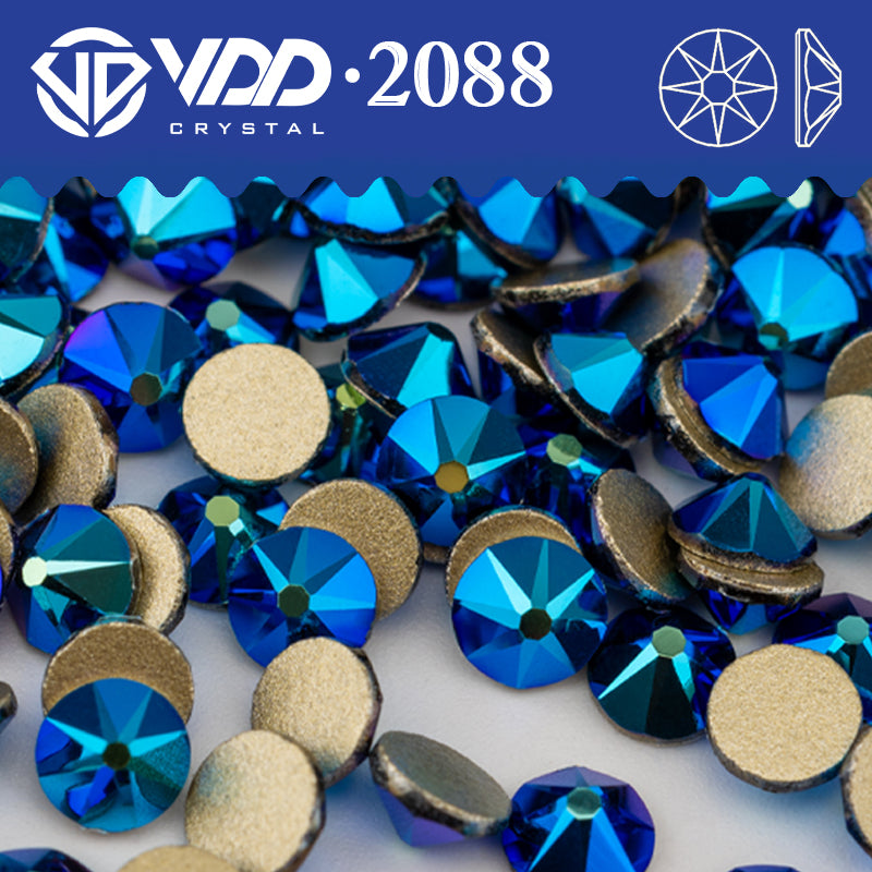 VDD 073	Jet AB SS16-SS30 High Quality AAAAA 2088 8 Big 8 Small Rhinestone Flatback Glitter Stone Crafts Nail Art Accessories