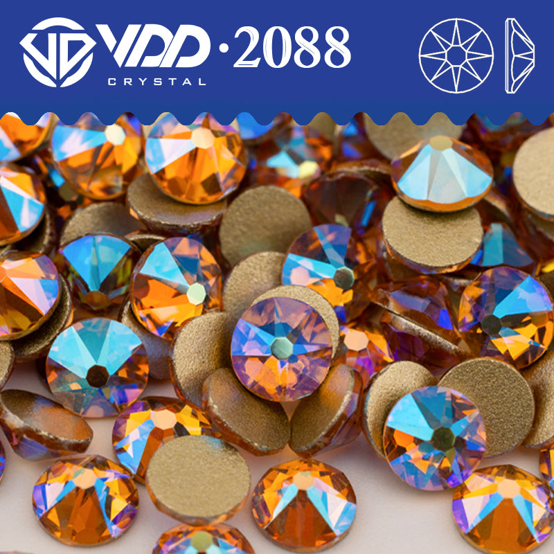 VDD 094 Light Peach AB SS16-SS30 High Quality AAAAA 2088 8 Big 8 Small Rhinestone Flatback Glitter Stone Crafts Nail Art Accessories