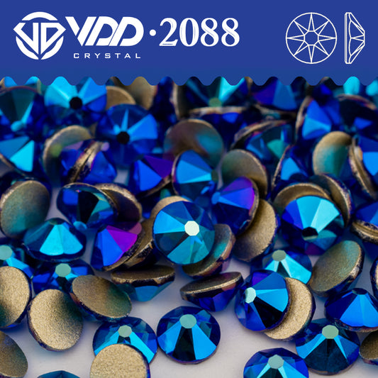 VDD 074	Sapphire AB SS16-SS30 High Quality AAAAA 2088 8 Big 8 Small Rhinestone Flatback Glitter Stone Crafts Nail Art Accessories