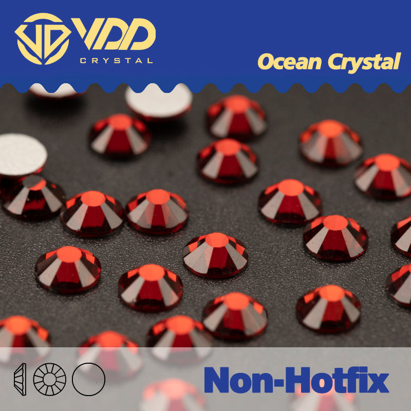 VDD 014 Garnet Ocean Series High Quality Non-hotfix Glass Crystal Rhinestones Flatback Strass Stones