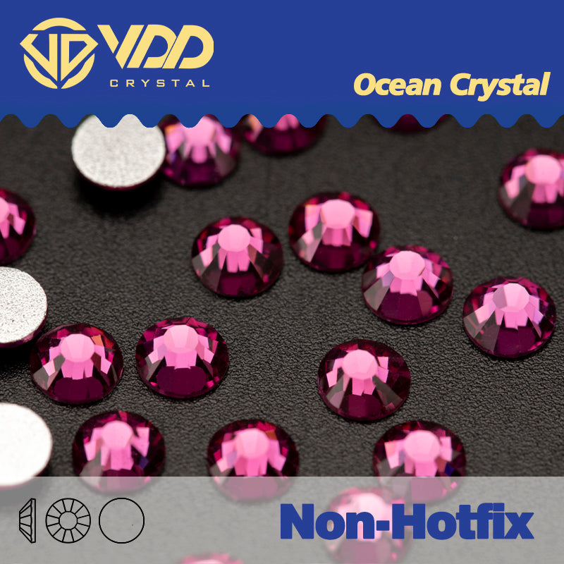 VDD 042 Fuchsia Ocean Series High Quality Non-hotfix Glass Crystal Rhinestones Flatback Strass Stones