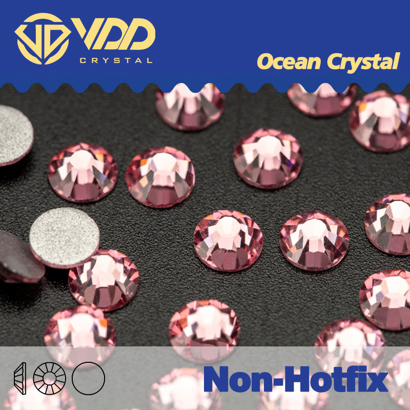 VDD 040 Light Rose Ocean Series High Quality Non-hotfix Glass Crystal Rhinestones Flatback Strass Stones