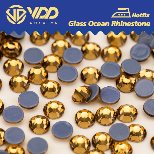 VDD 007 Lt.Colorado Topaz Ocean Series High Quality  Hot-Fix Glass Crystal Rhinestones Flatback Strass Stones