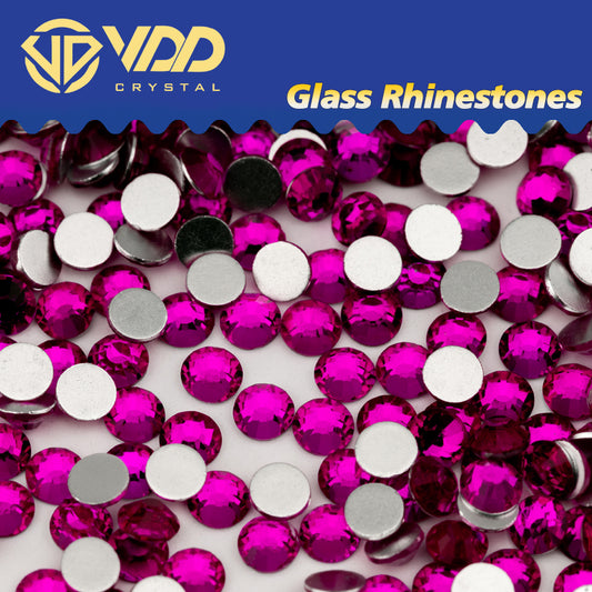 VDD 128 Berry Rose  Ocean Series High Quality Non-hotfix Glass Crystal Rhinestones Flatback Strass Stones