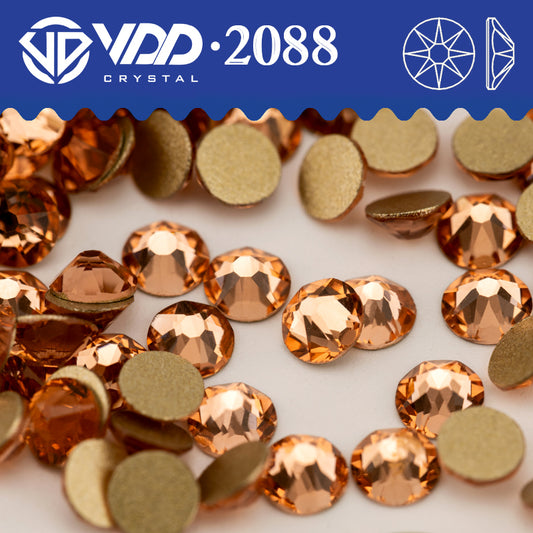 VDD 010	Lt.Peach SS16-SS30 High Quality AAAAA 2088 8 Big 8 Small Rhinestone Flatback Glitter Stone Crafts Nail Art Accessories