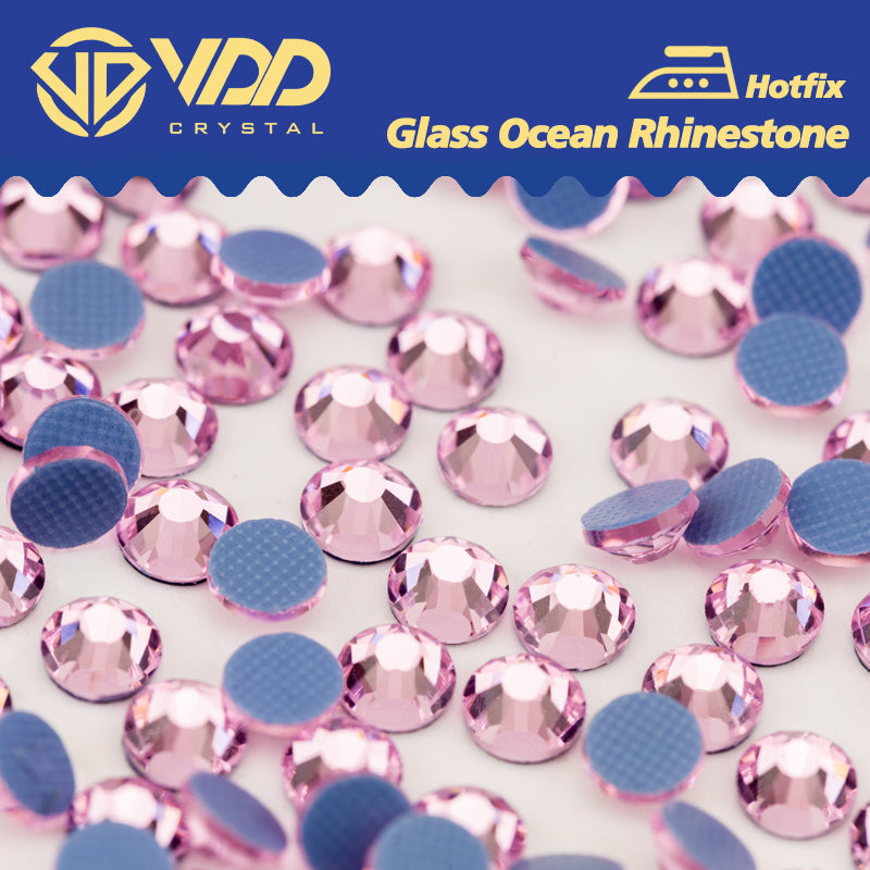 VDD 040 Lt.Rose Ocean Series High Quality  Hot-Fix Glass Crystal Rhinestones Flatback Strass Stones