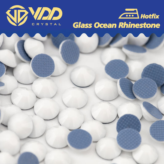 VDD 048 Chalk White Ocean Series High Quality  Hot-Fix Glass Crystal Rhinestones Flatback Strass Stones