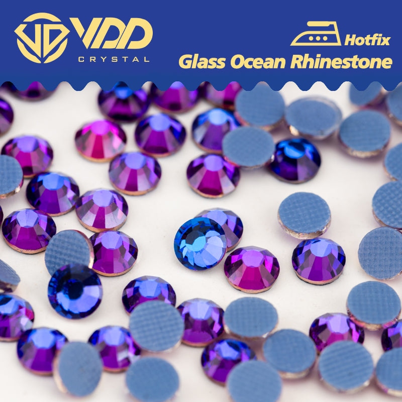 VDD 036 Purple Velvet Ocean Series High Quality  Hot-Fix Glass Crystal Rhinestones Flatback Strass Stones